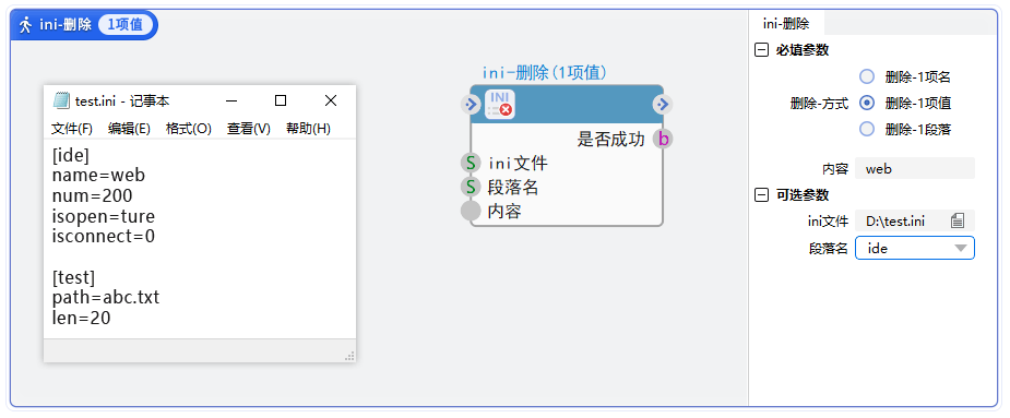 删除ini-单个项值